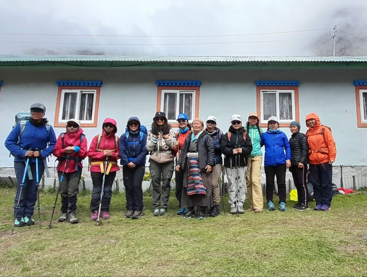 Hamdeli 2025 Expedition team at Na Village, Rolwaling Valley, Nepal