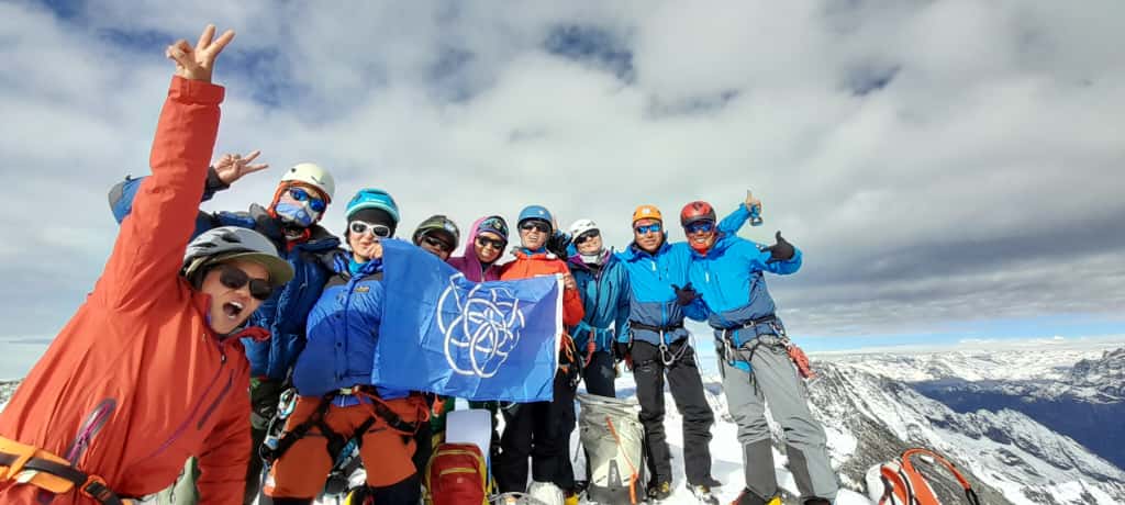 Hamdeli 2025 Expedition team on the summit of Yalung Ri, 5,630m, Rolwaling Valley, Nepal — October 7, 2025